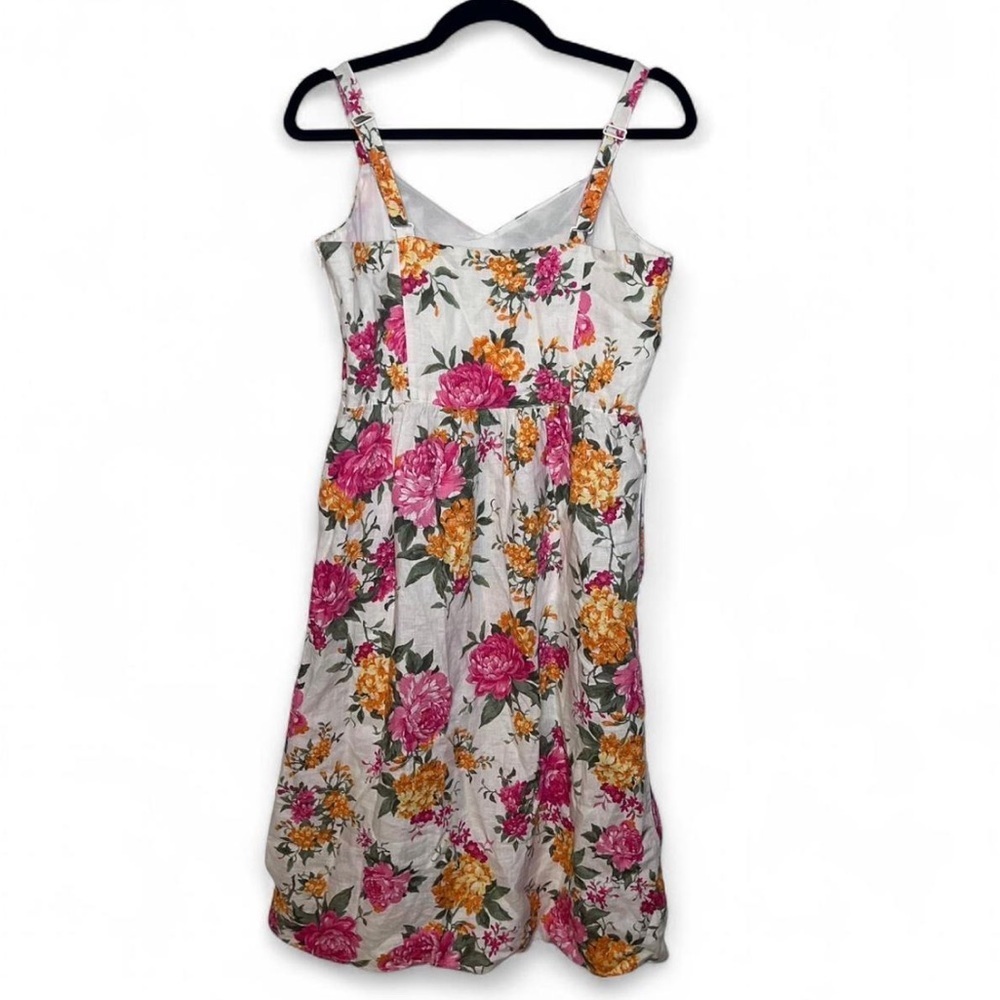 Cynthia Rowley 100% Linen Floral Midi Dress | Size 6 Cottagecore Summer - Picture 4 of 6